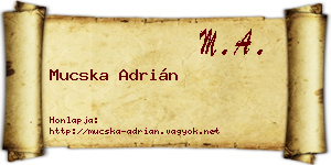 Mucska Adrián névjegykártya